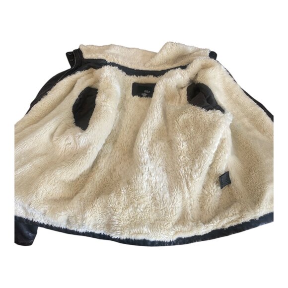 a.n.a Faux Leather Aviator Jacket Faux Fur Lining & Collar Sz XL Brown #178K - Picture 8 of 11